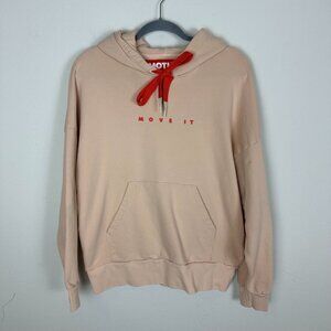 MOTHER Beige Hoodie with Red Drawcords